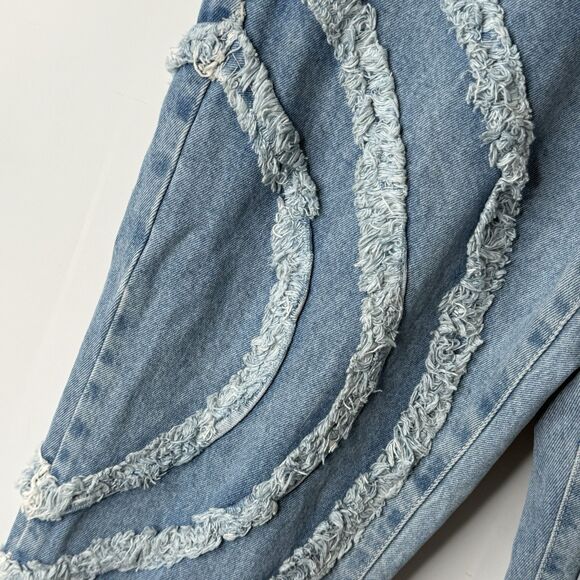 The Ragged Priest Gaze Mom Jeans 30 Circle Panel Frayed Edgy ASO Dixie D’Amelio - Picture 7 of 13